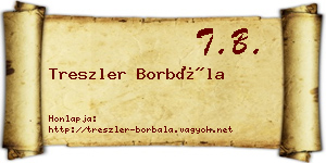Treszler Borbála névjegykártya